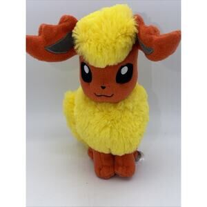 2017 Pokemon Flareon Plush Stuffed Animal 8" Orange Yellow Soft Fluffy Nintendo